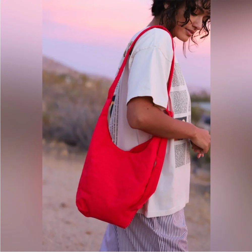 BAGGU Small Nylon Sling Bag in Candy Apple Red - Picture 6 of 8